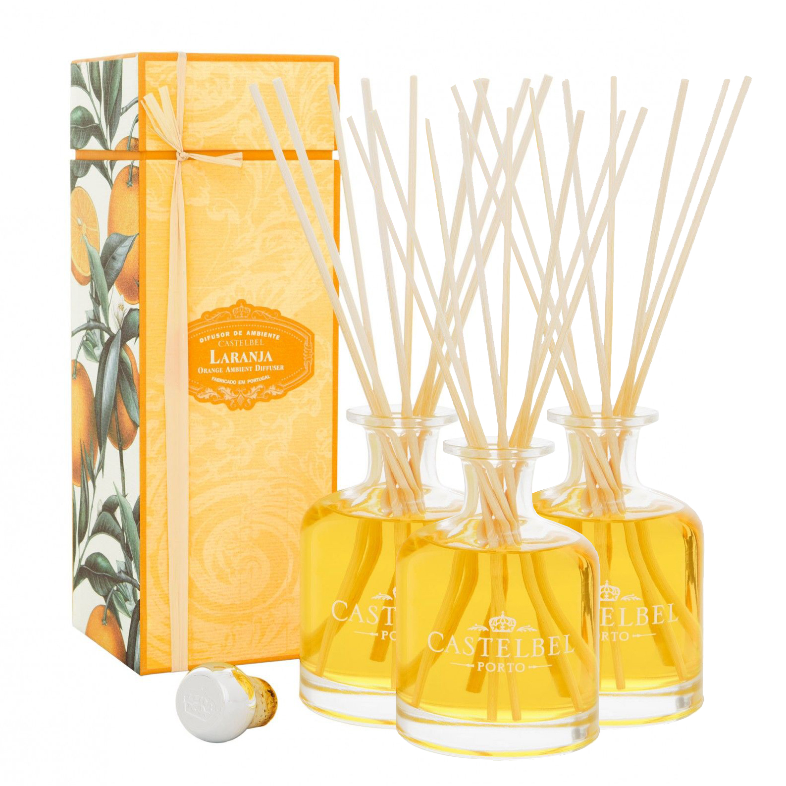 3 ORANGE CASTELBEL FRAGANCE DIFFUSERS 250mL