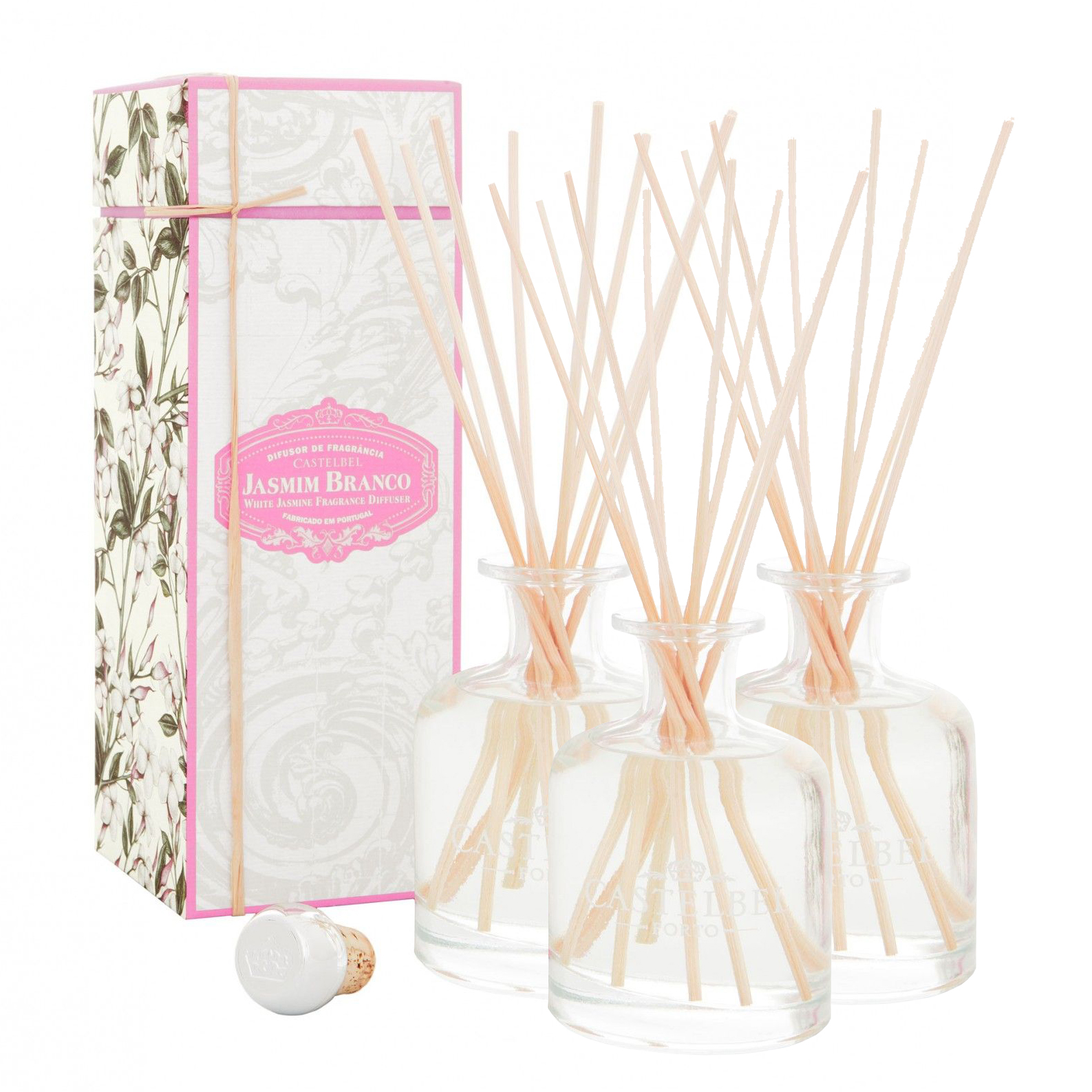 3 WHITE JASMINE CASTELBEL DIFFUSERS 250mL