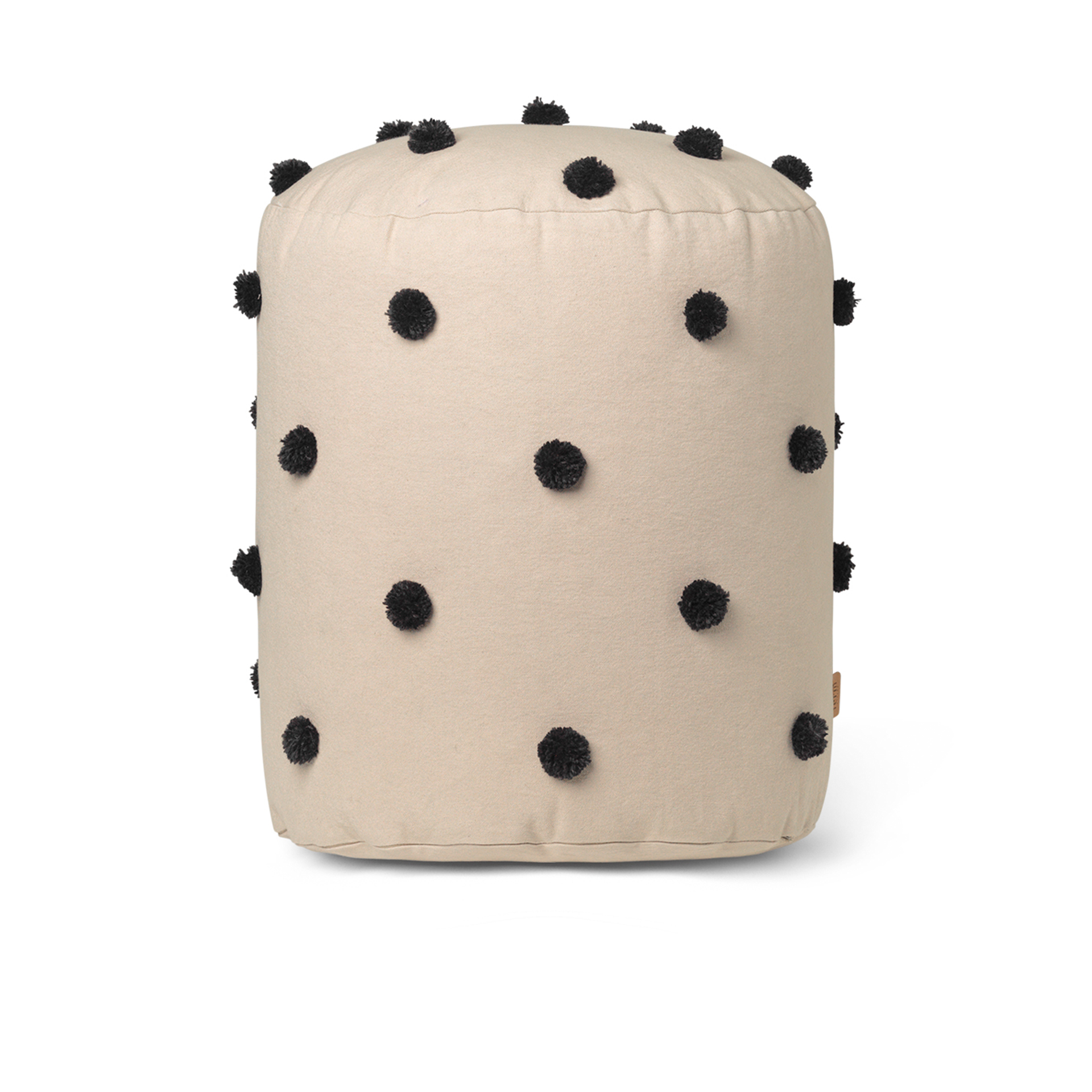 DOT TUFTED SAND/BLACK POUF