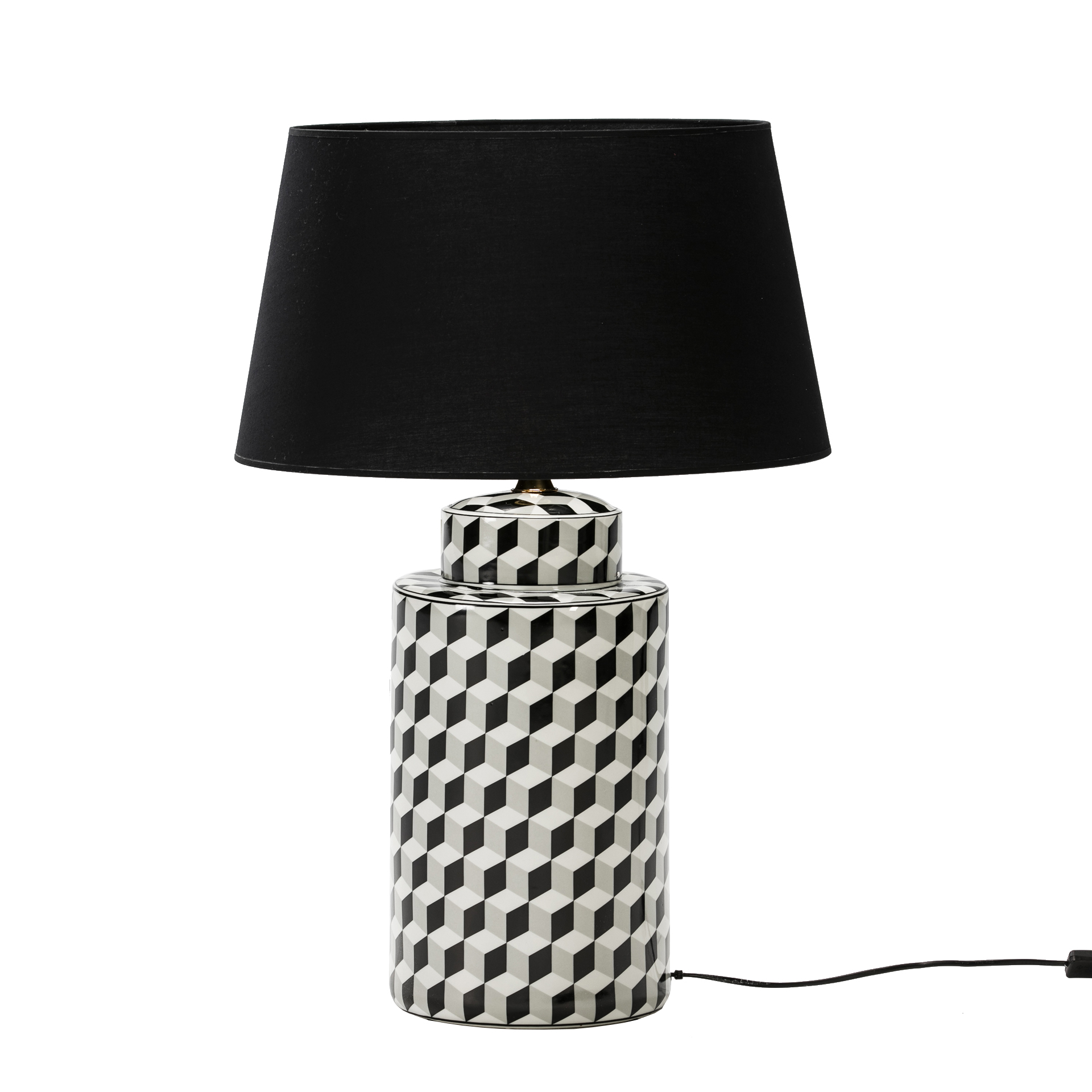 CERAMIC GEOMETRIC PATTERN TABLE LAMP