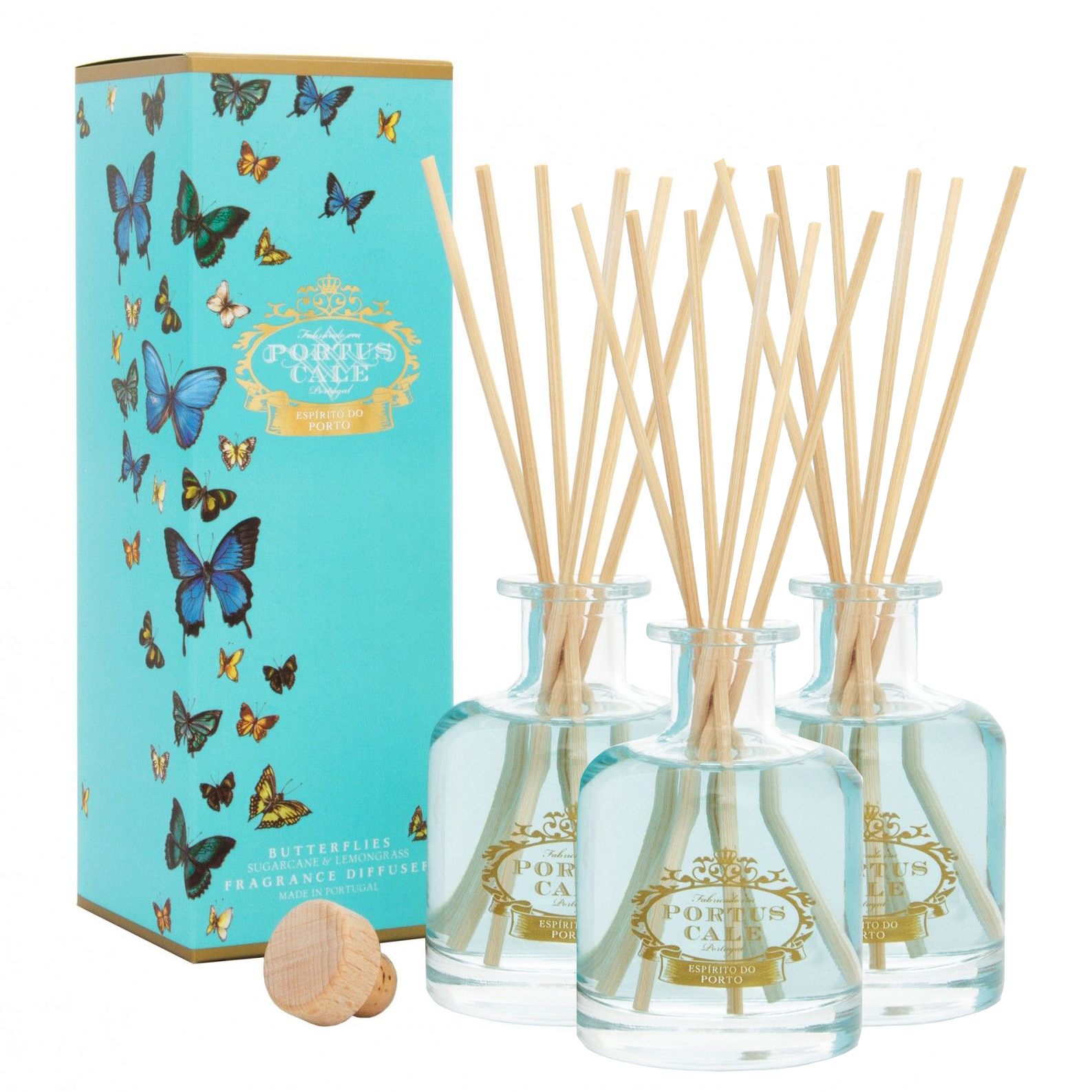 3 DIFUSORES PORTUS CALE BUTTERFLIES 100mL